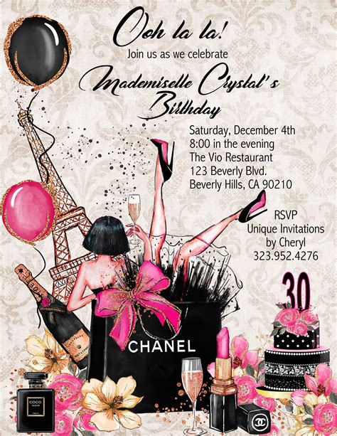 chanel themed party outfits|chanel party invitations.